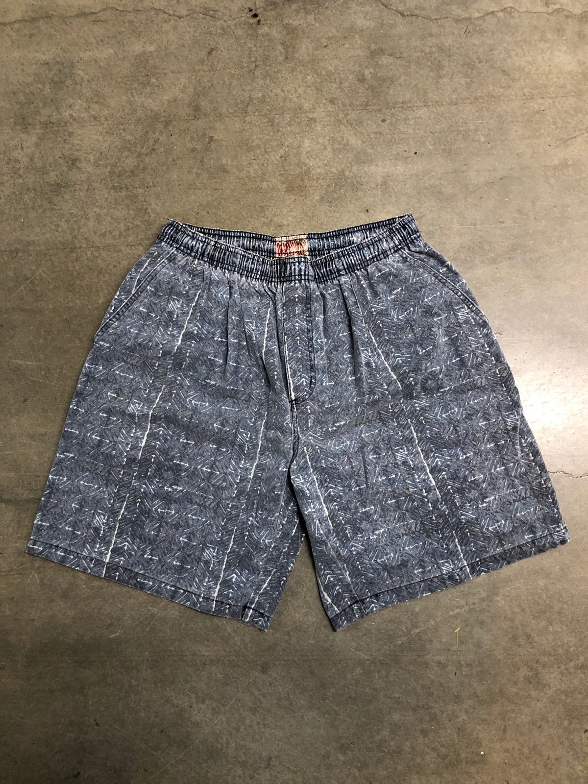 Vintage 90’s Ocean Pacific Abstract Pattern Cotton Shorts Men’s Medium Blue-Gray