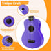 Soprano Ukulele for Kids，21 Inch Ukelele with Bag Strap Picks