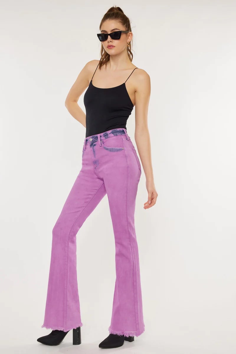 KanCan Nikki High Rise Flare Jeans Women’s 9 / 28 Colored Denim Pink Purple NEW