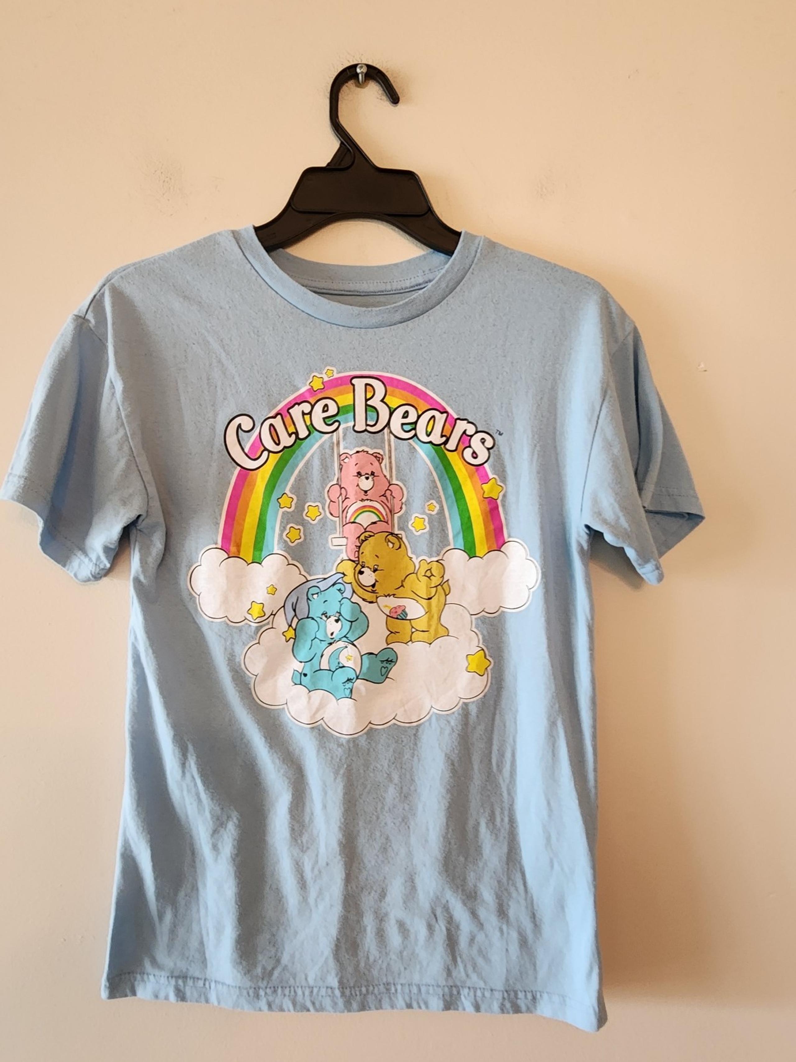 Care bears graphic t-shirt blue rainbow size womens xs