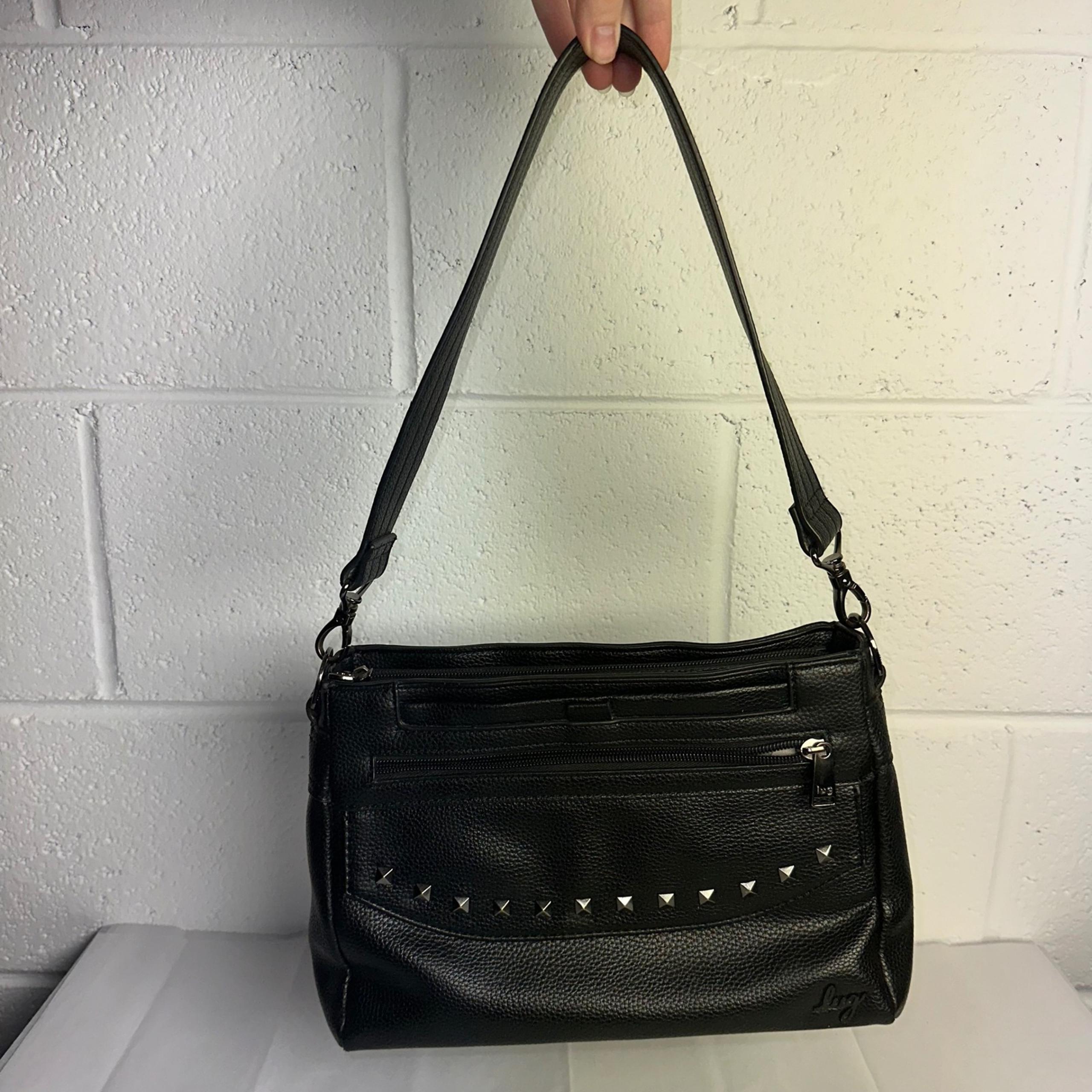 LUG Black Studded  Bag Multi-Pocket Travel Purse