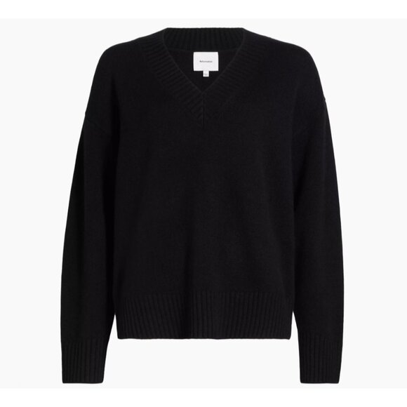 NWT Reformation Jadey in Black Oversized Cashmere V-neck Sweater M