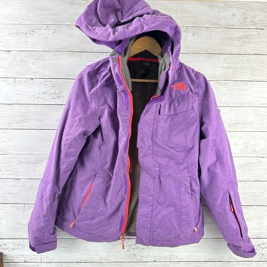 The North Face HyVent Women's 3-In-1 Jacket Lined Hooded Purple Sz Small