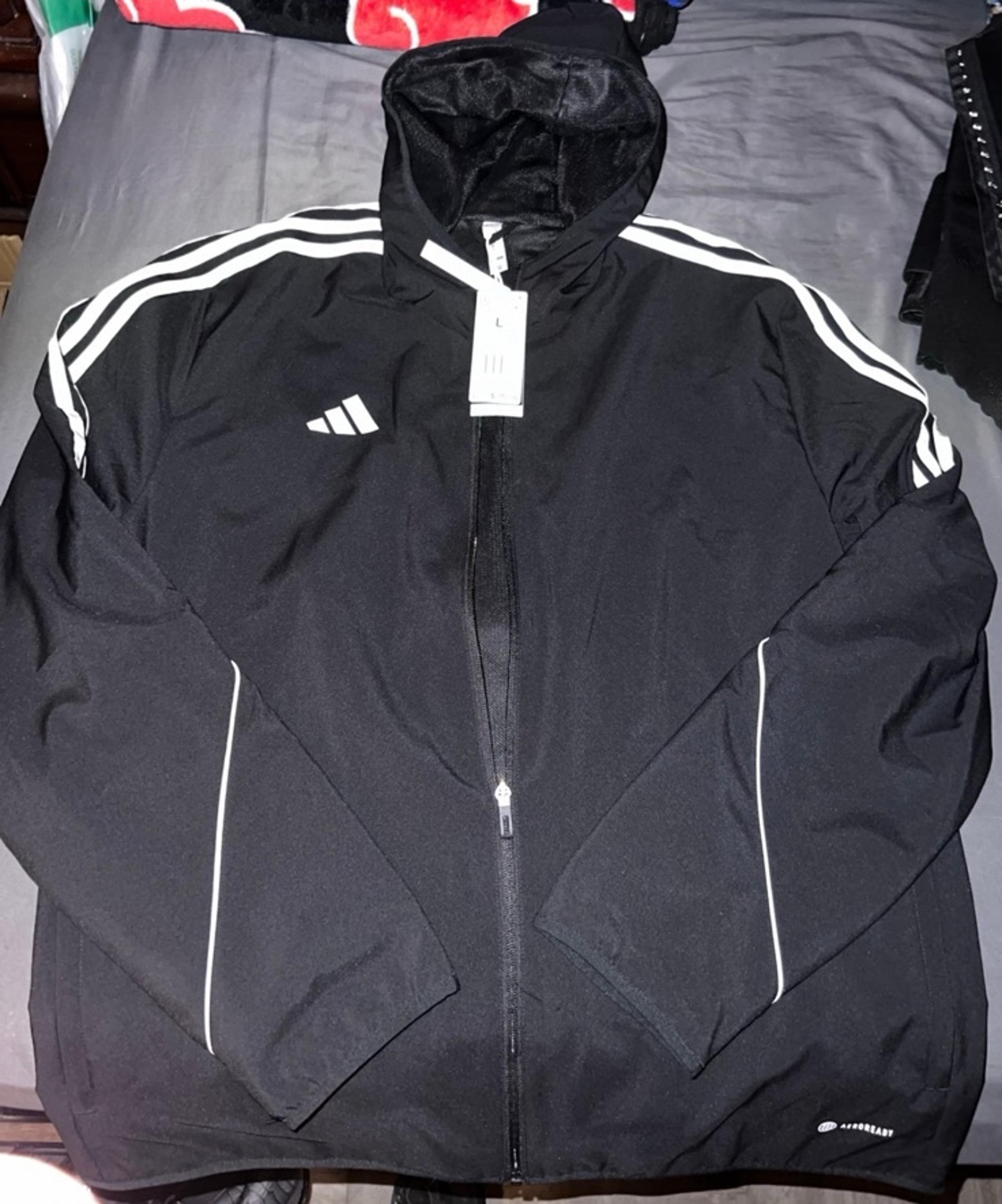 Men Adidas Black Track Suit Jacket Tiro 23 League ZipperHoodie Windbreaker Large