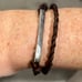 James Avery retired silver bar and leather bracelet NWOT