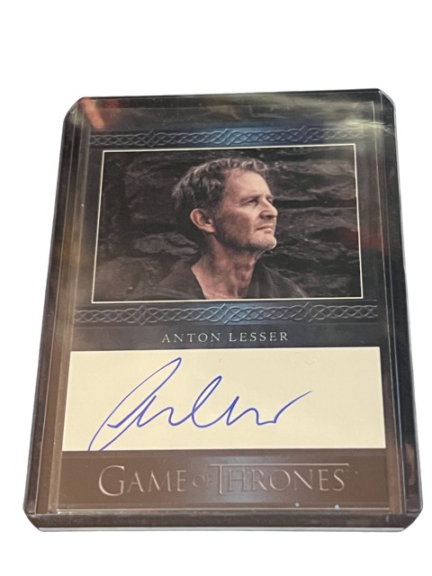 Game Thrones Autograph Inscription Auto signature Qyburn Anton Lesser Maester