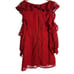 French Connection Massey Red Lace V-Neck Cold Shoulder Mini Dress Size 4