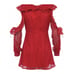 French Connection Massey Red Lace V-Neck Cold Shoulder Mini Dress Size 4