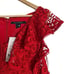 French Connection Massey Red Lace V-Neck Cold Shoulder Mini Dress Size 4