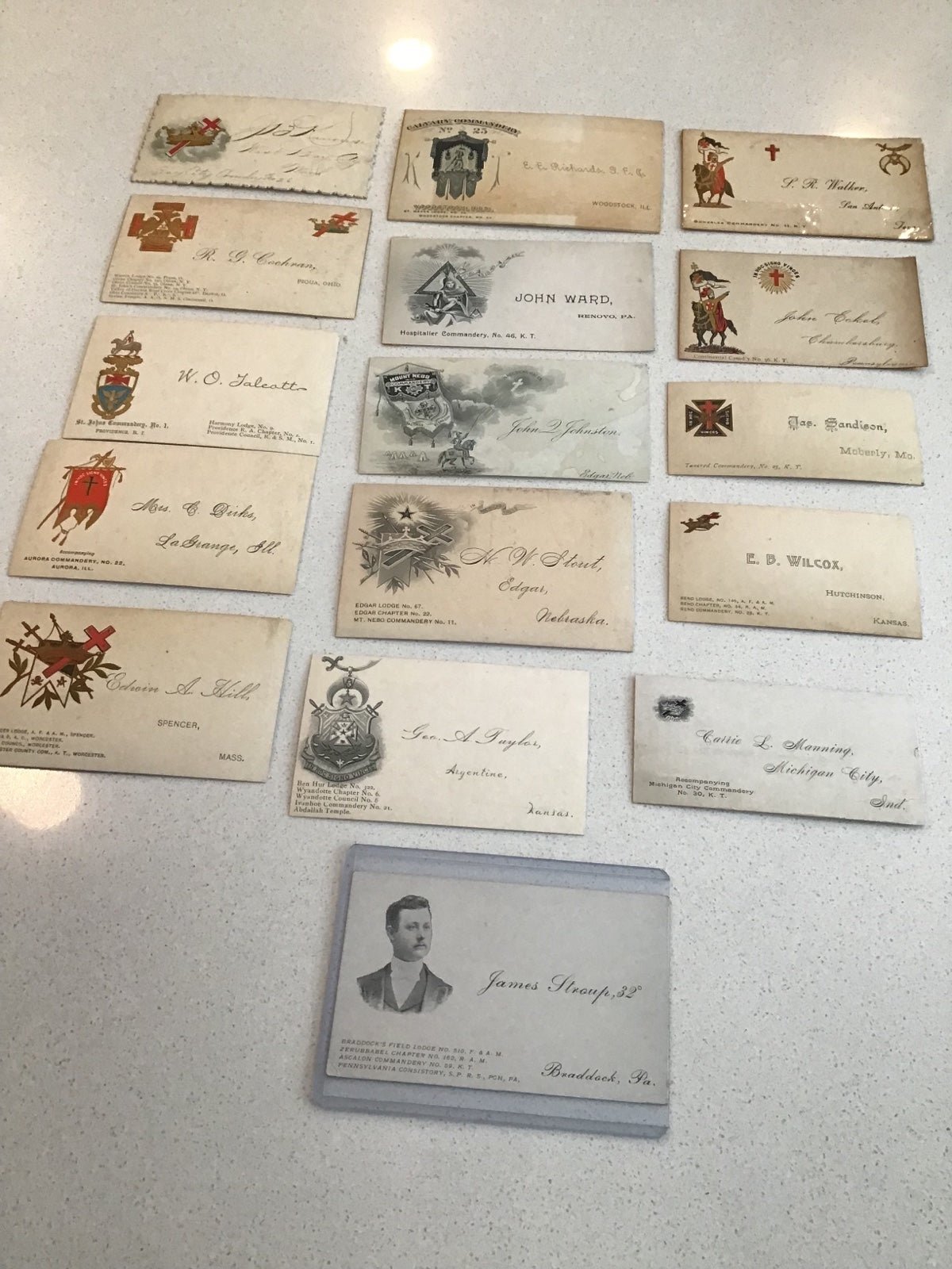 Antique Freemasonry Calling Cards