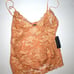 NWT New Designer Josie Natori Lace Camisole Top Womens Sheer Copper M Adjustable
