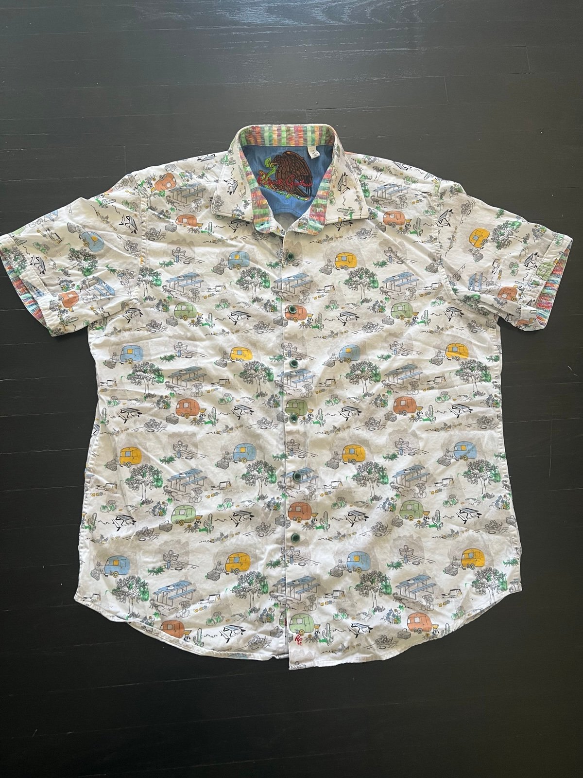 Robert Graham Short Sleeve Button Up Shirt size XL