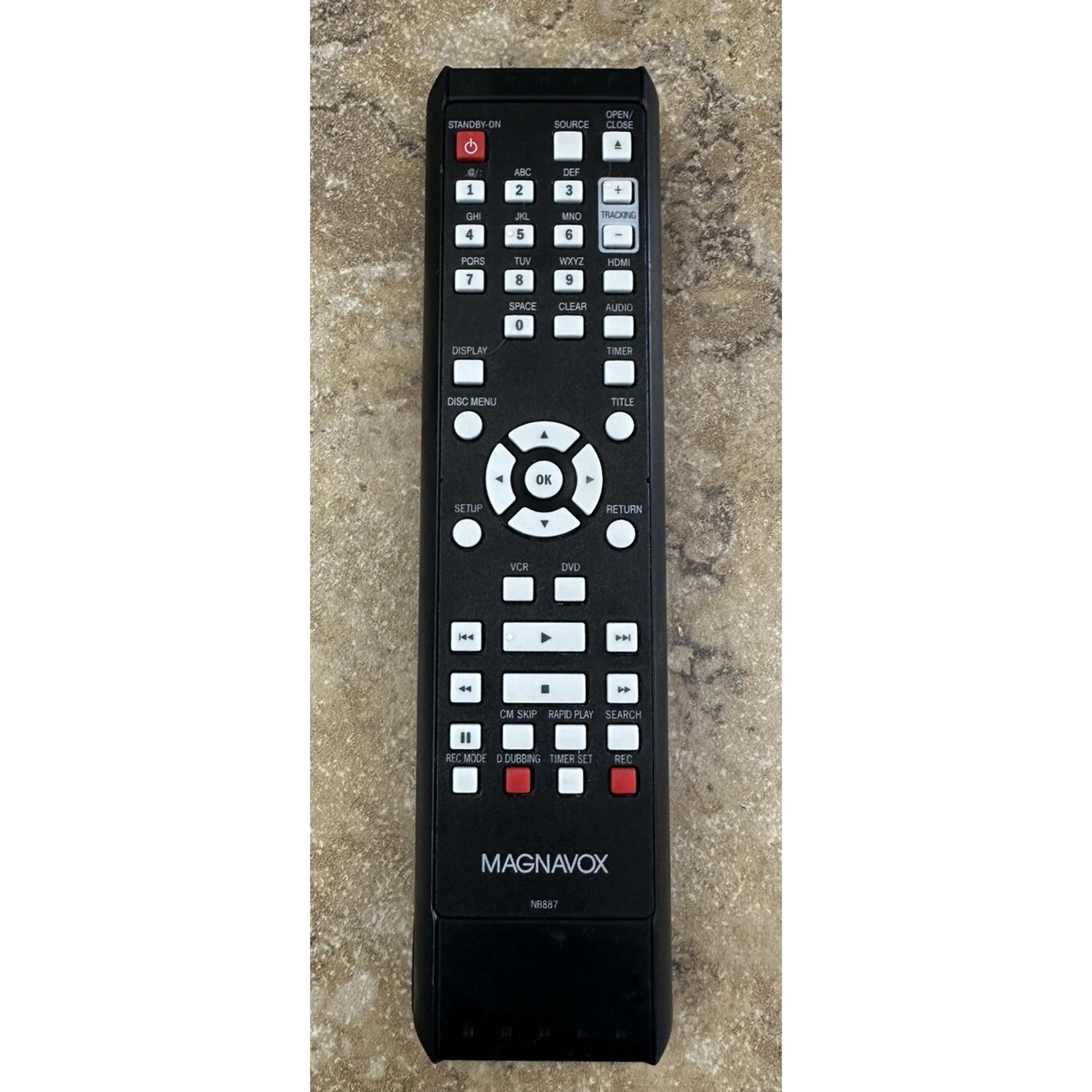 Magnavox NB887 NB887UD DVD/VCR Combo Remote Control