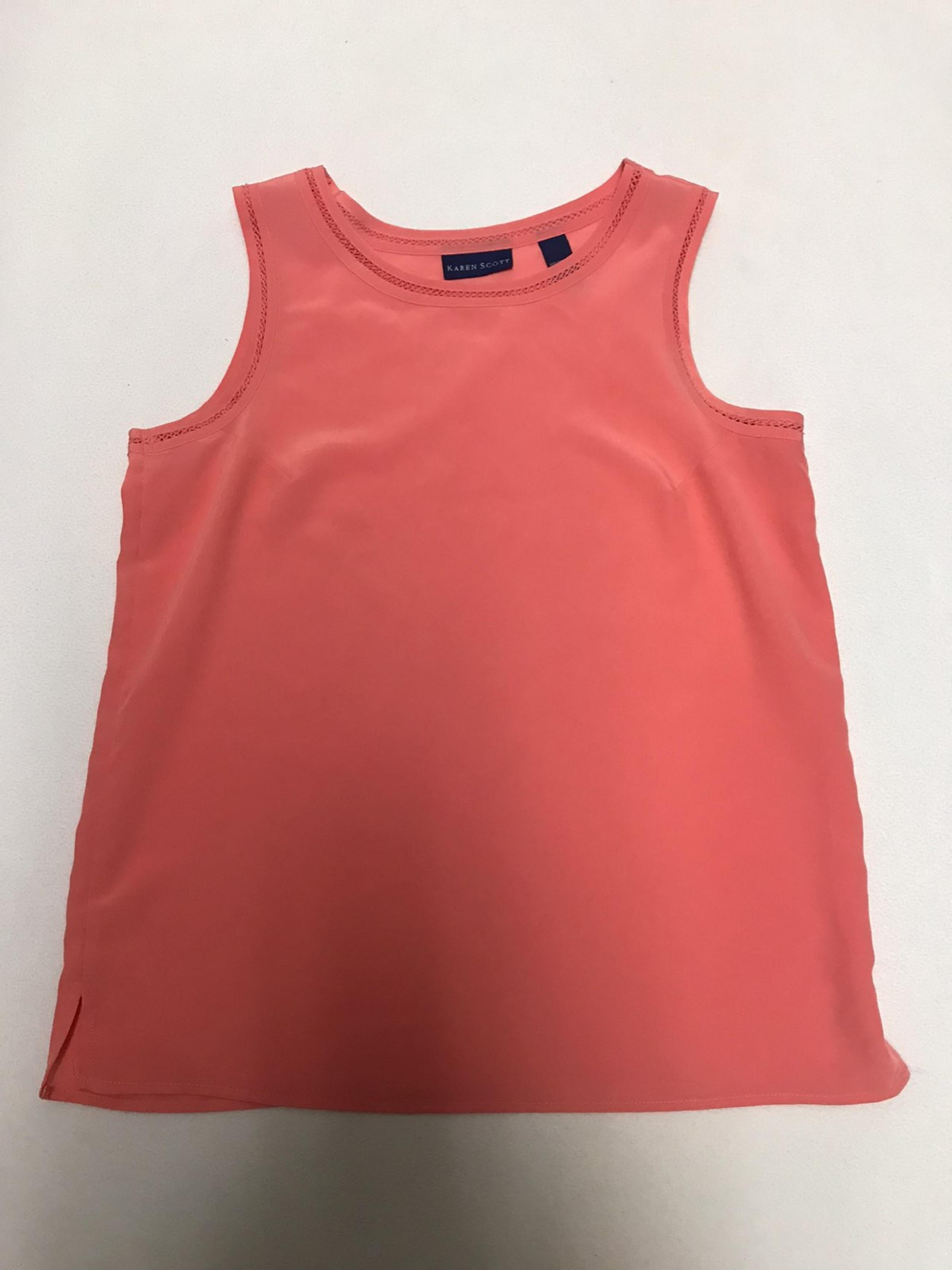 karen scott coral sleeveless top small
