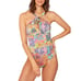 BLEU ROD BEATTIE One Piece Swimsuit Halter Paisley Multicolor 8 NWT