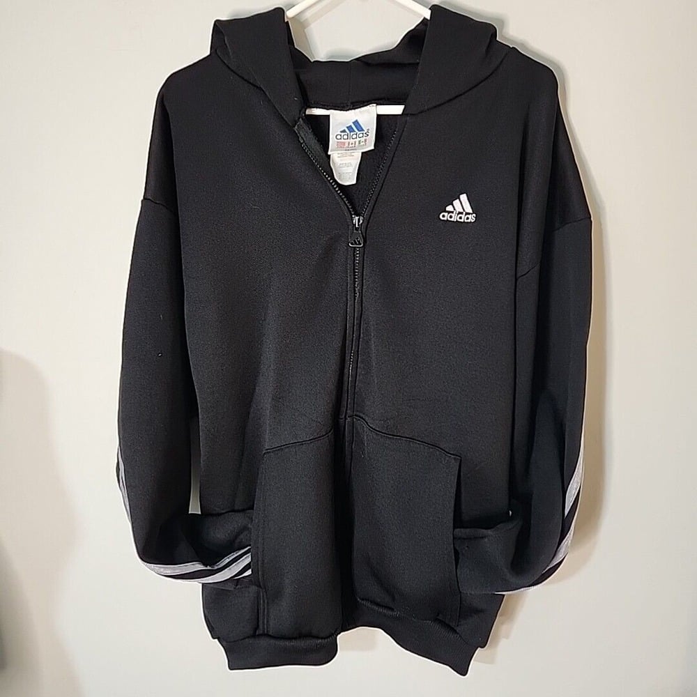 VTG 90's EUC Adidas Hoodie Mens Large Must Have 3 Stripes Full Zip Sweatshirt