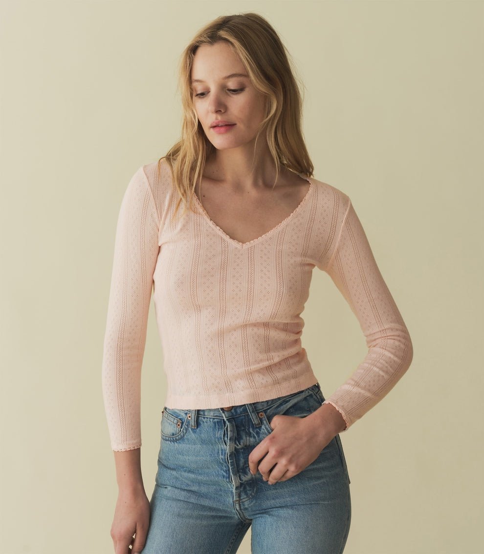 Doen Cilla Tee In Petunia Pink Quelle Jolie Pointelle