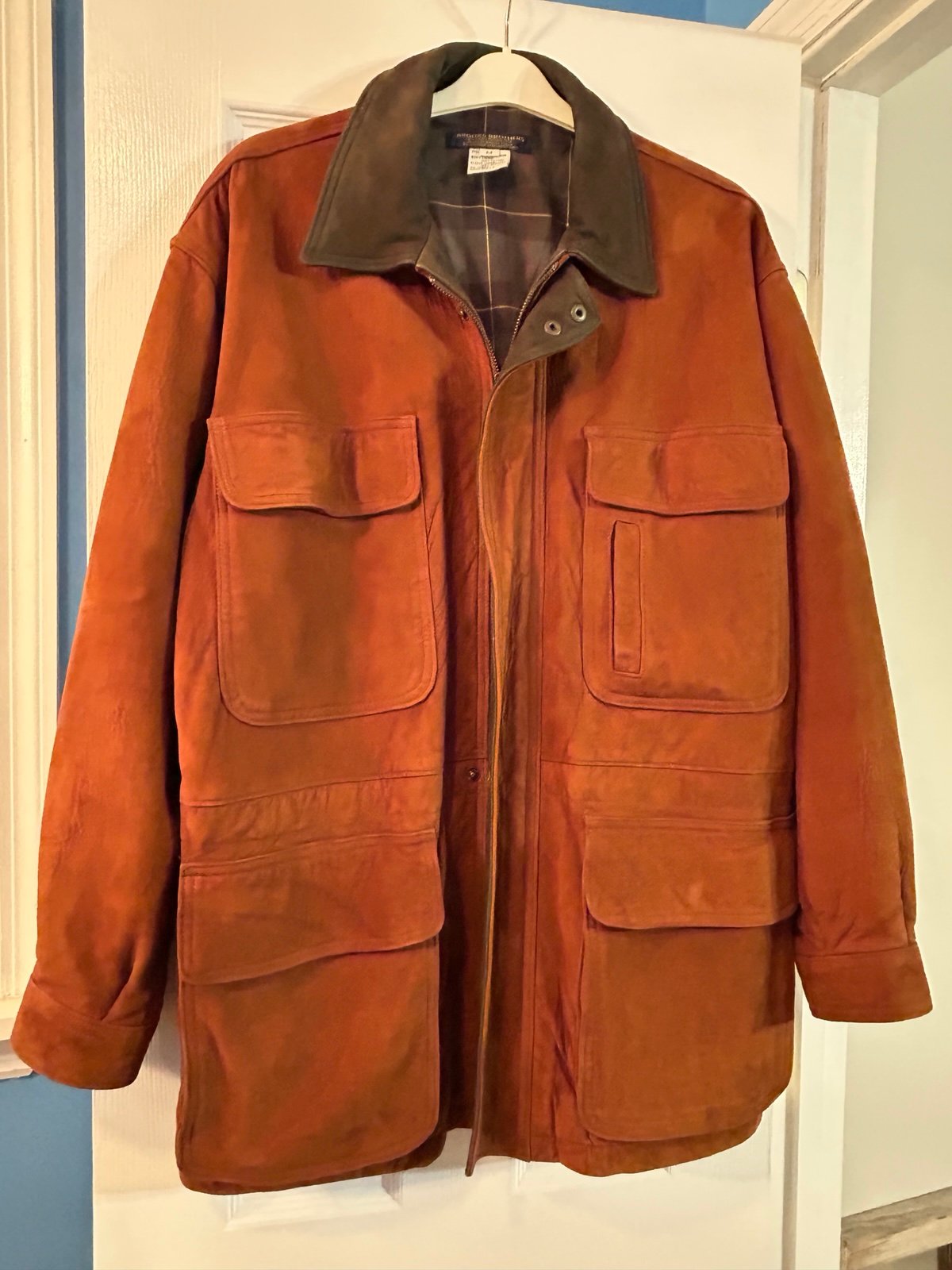 Brooks Brothers Men's Suede Leather Hunting Field Shooting Jacket Car Coat