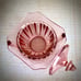 Vtg. JEANNETTE GLASS CO Pink Depression Glass Sugar Bowl with Lid Adam Design