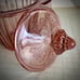 Vtg. JEANNETTE GLASS CO Pink Depression Glass Sugar Bowl with Lid Adam Design