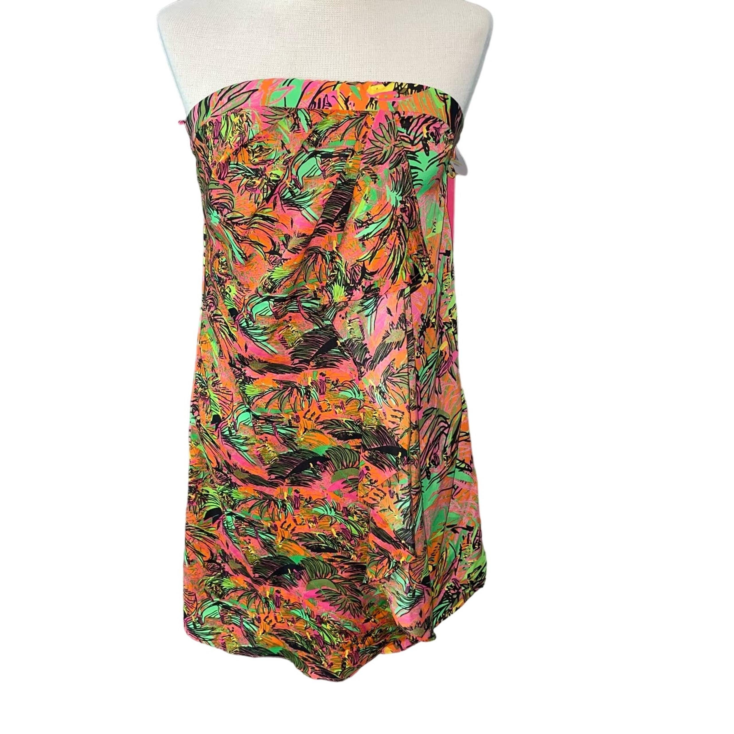 Impulse Neon Strapless Dress Size 4 New Tropical Resort Vacation Summer
