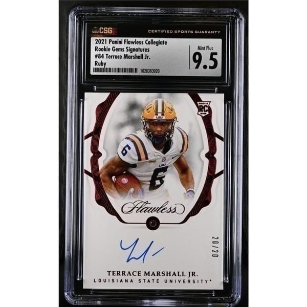 2021 Flawless Collegiate Terrace Marshall Jr Diamond Auto Rc 20/20 CSG 9.5 POP 1