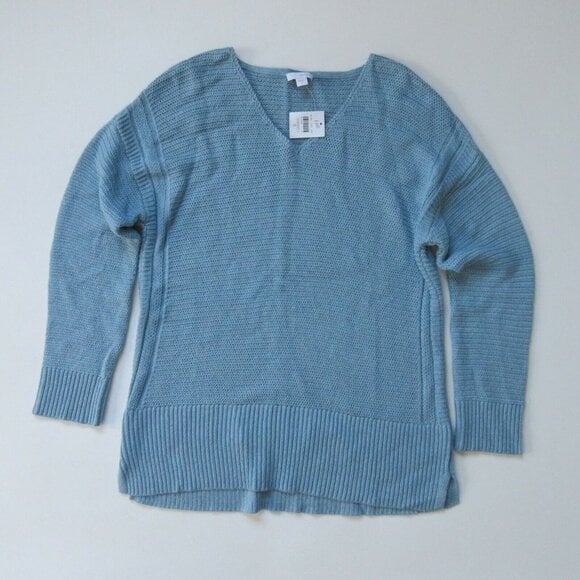 NWT J. Jill PureJill Knit Pullover in Seabreeze Cotton Cashmere Sweater XS