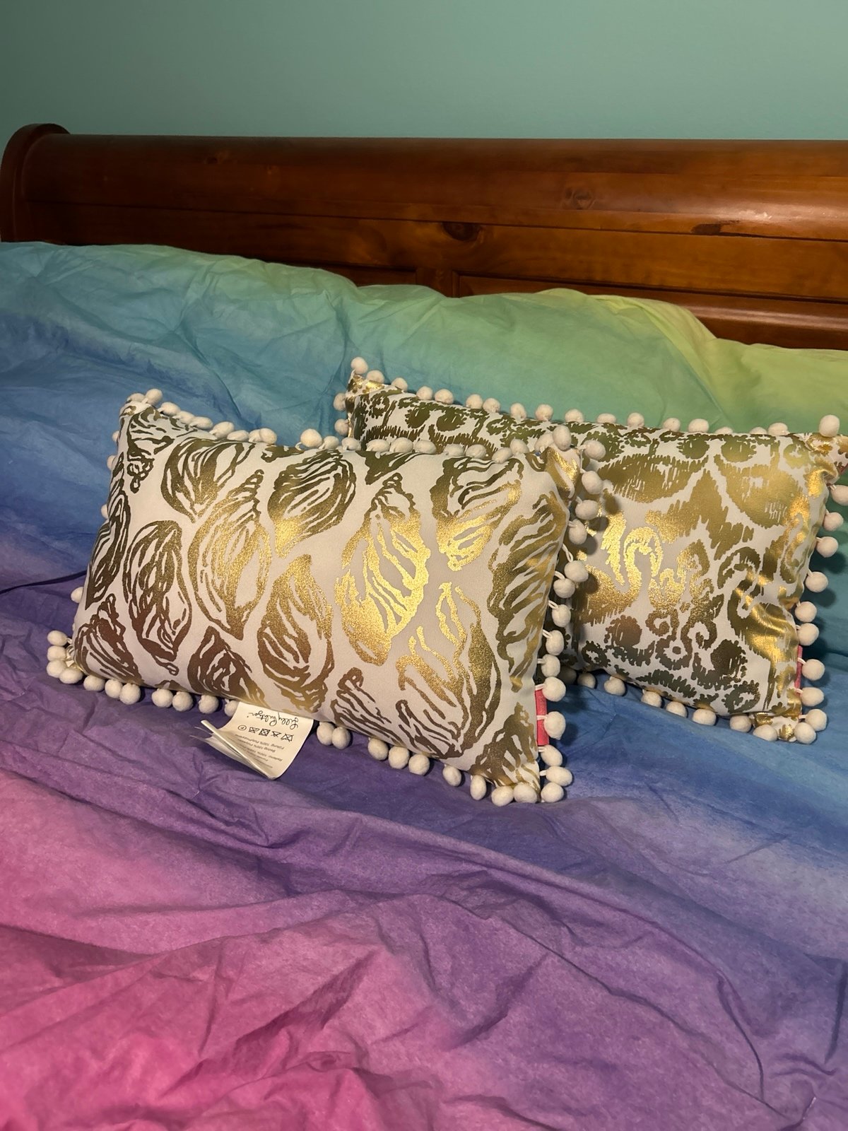 Lot Bundle of Two Lilly Pulitzer Pillows 12”L x 20” W