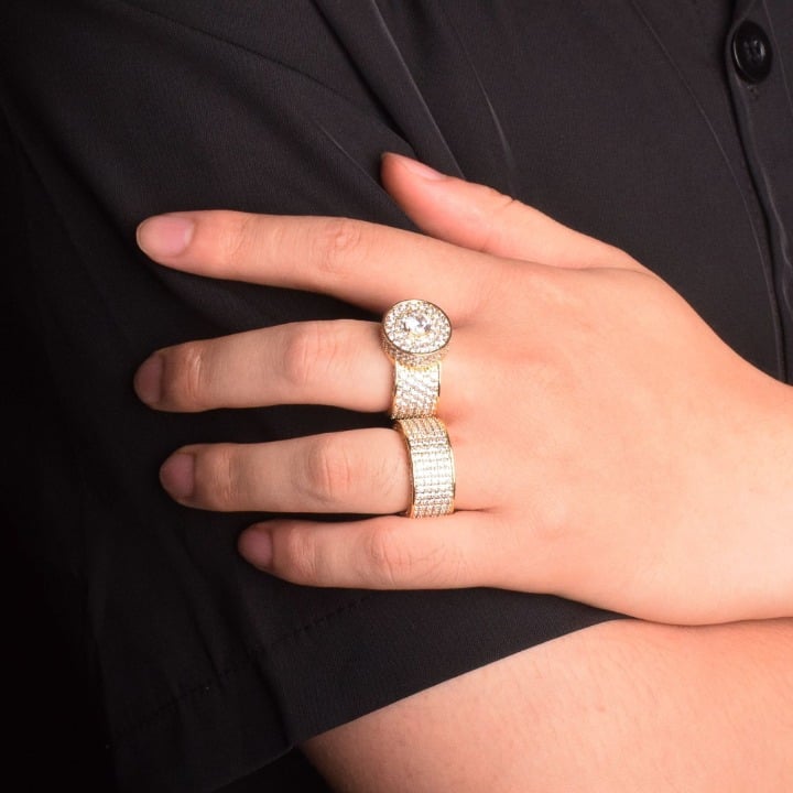 Tennis Cut Round Shaped Iced Out Ring