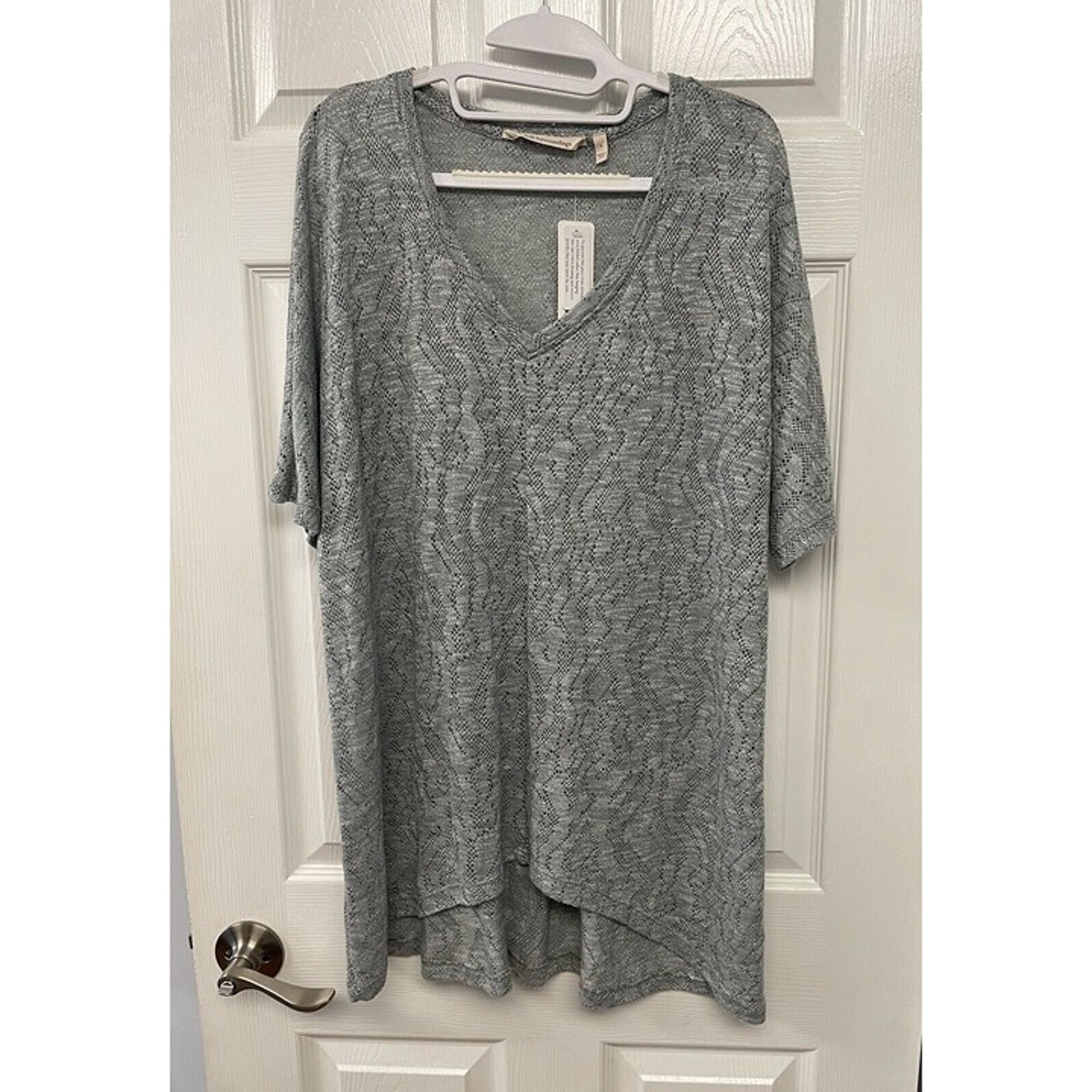 Soft Surroundings Gray Knit Tunic Lightweight L
