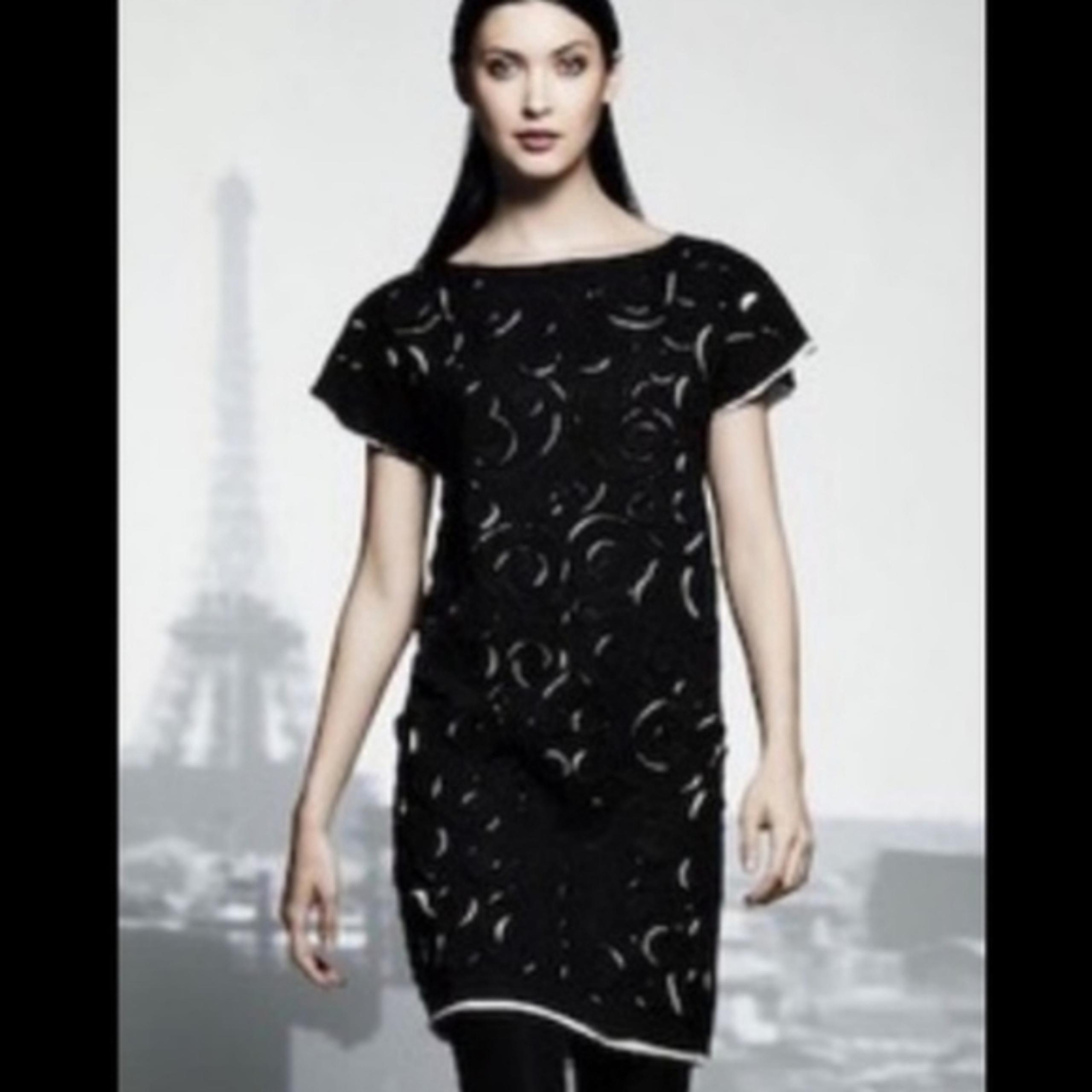 Catherine Malandrino Black Swirl Shift Dress M