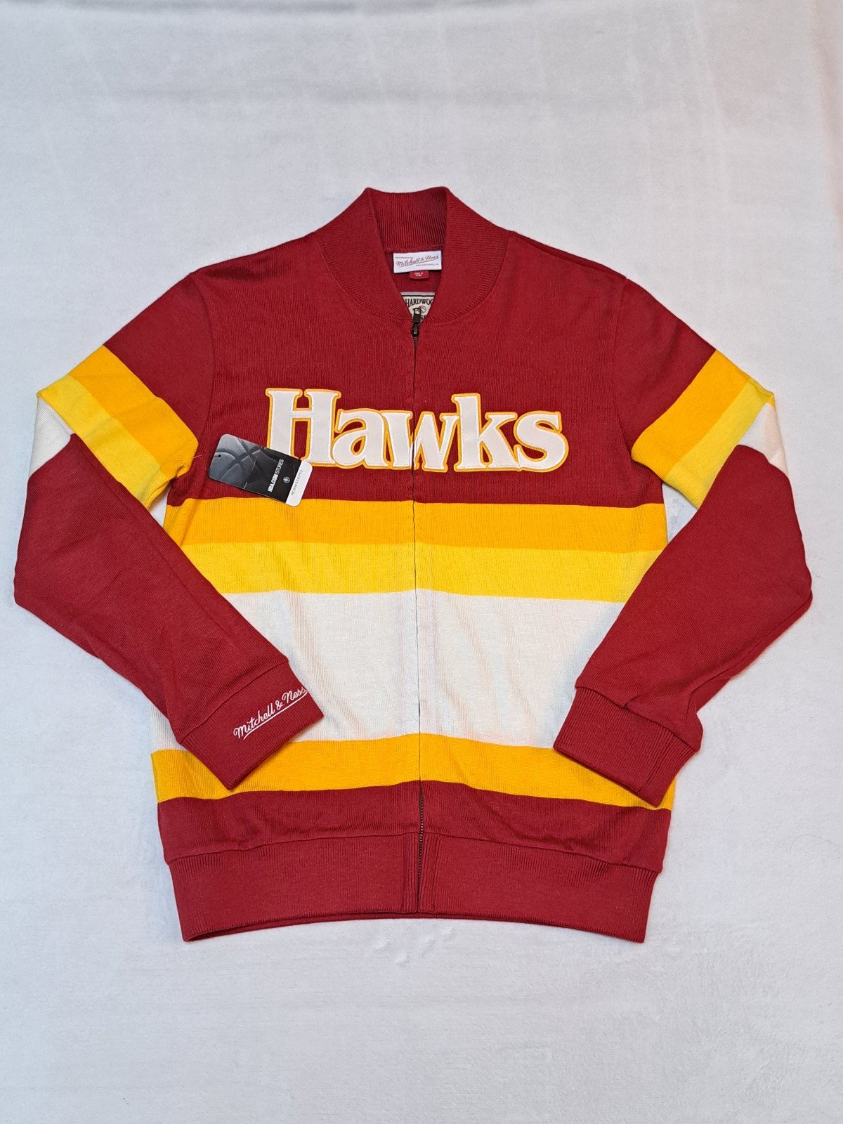 Atlanta Hawks x Mitchell & Ness NBA Front Stripe Full Zipper Sweater - Men's MED