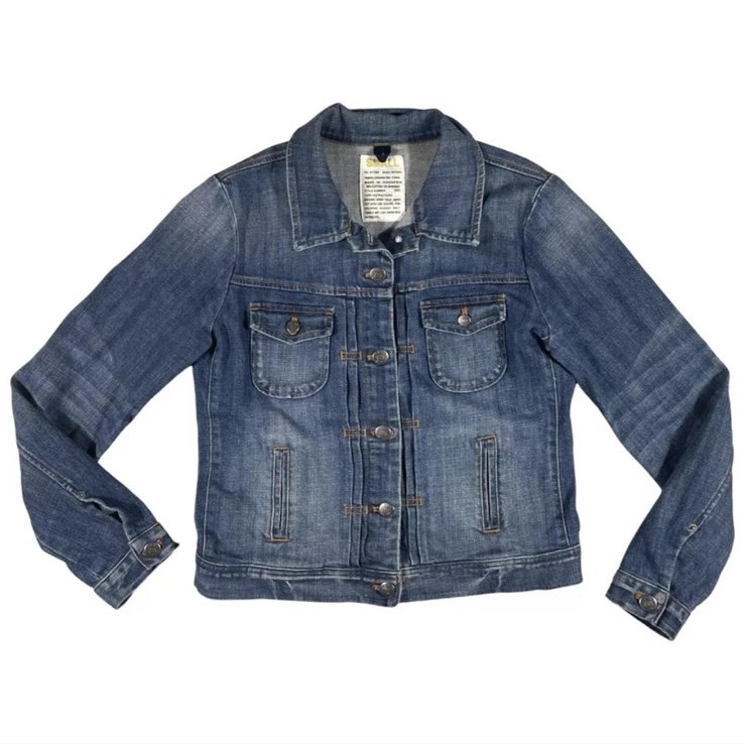 J Crew Women’s Denim Jean Jacket SIZE SMALL Blue Trucker Button Down Pockets