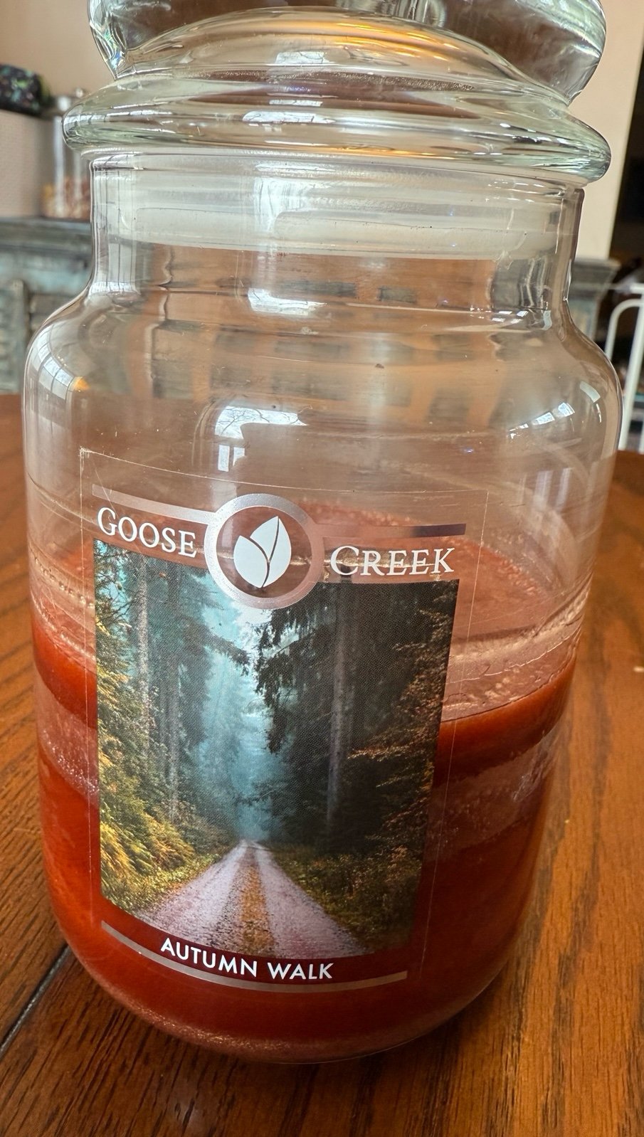 Goose Creek large jar Candle, Autumn Walk, ~50% full