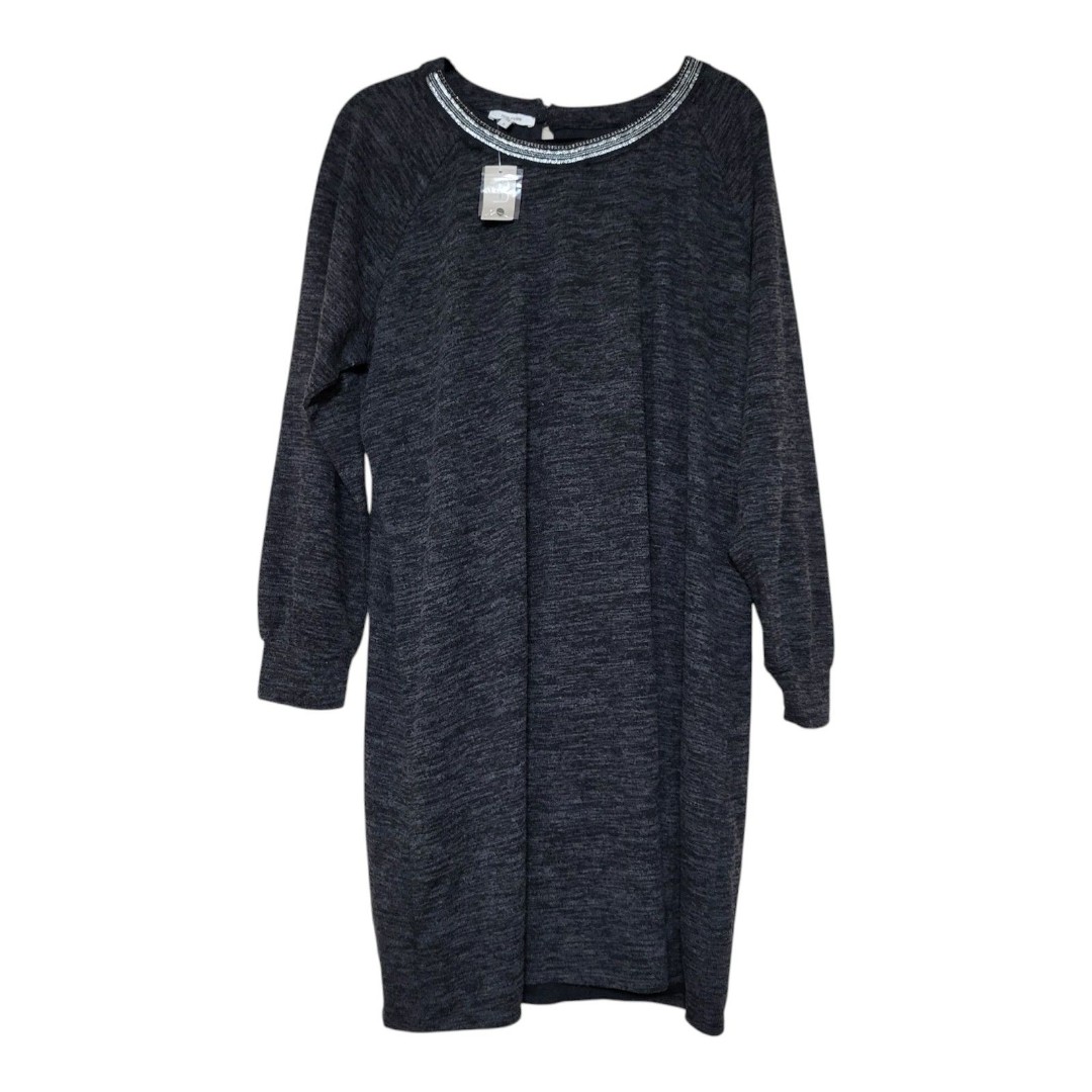 Maurices Plus Size 2 ( 2X ) knit trim neck sweater dress New- Slim Fall Winter