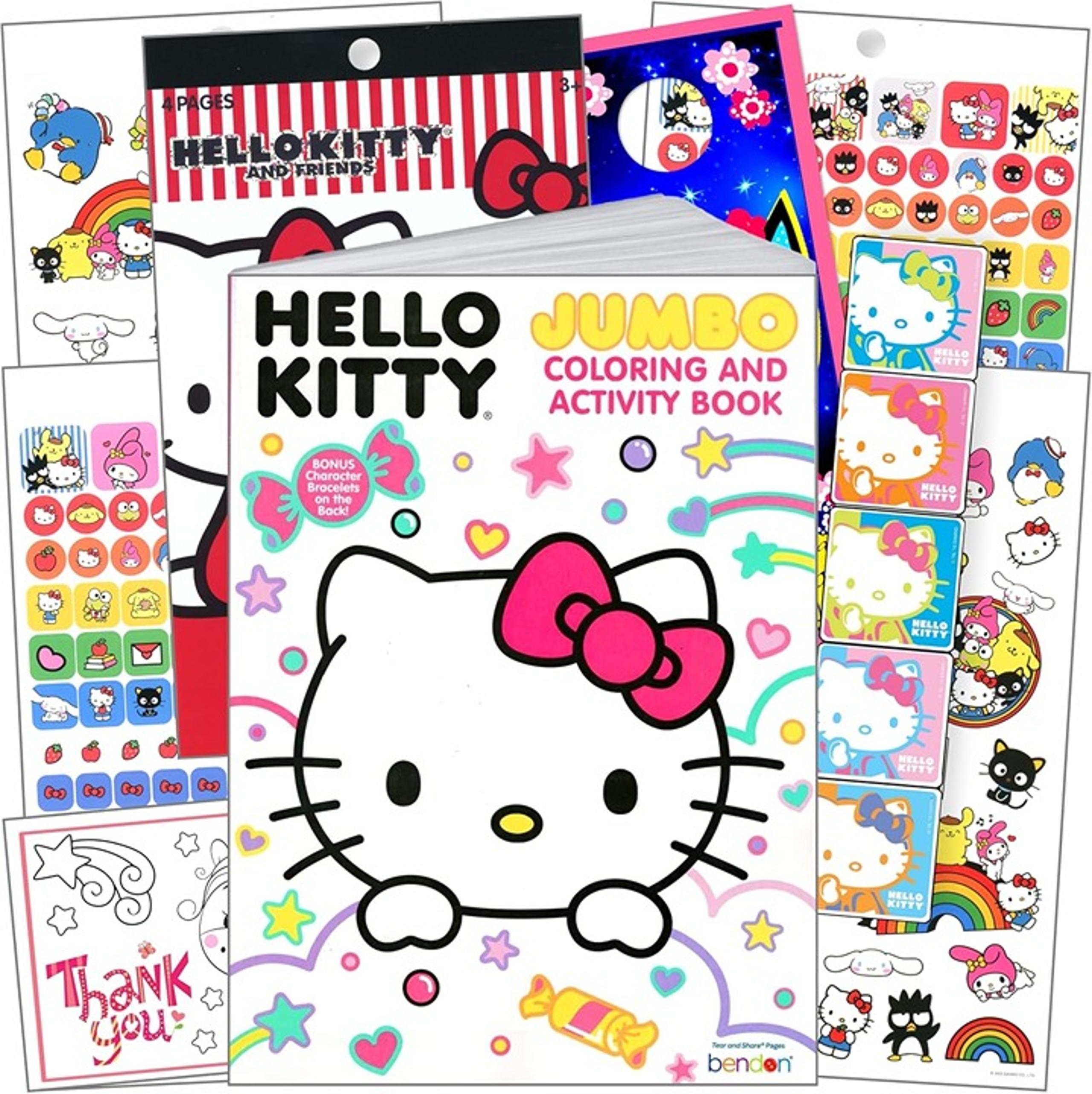 Hello Kitty Coloring Book and Stickers Super Set 80 Pages