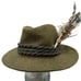 EHG Men's XL Alpen Bavarian Fedora Green Wool Oktoberfest Hat Feather