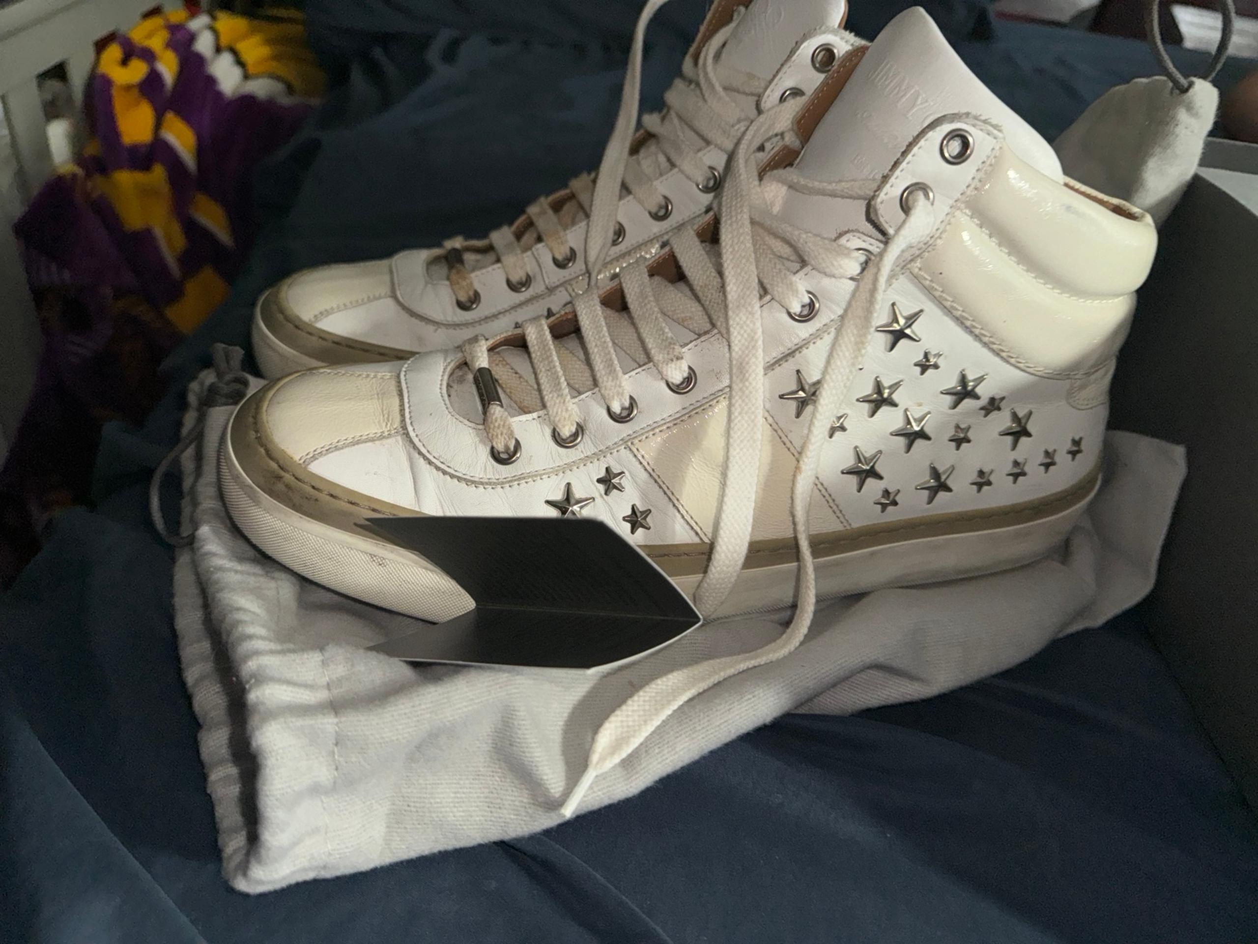 Jimmy Choo High Cut Sneakers Shoes Star Studded