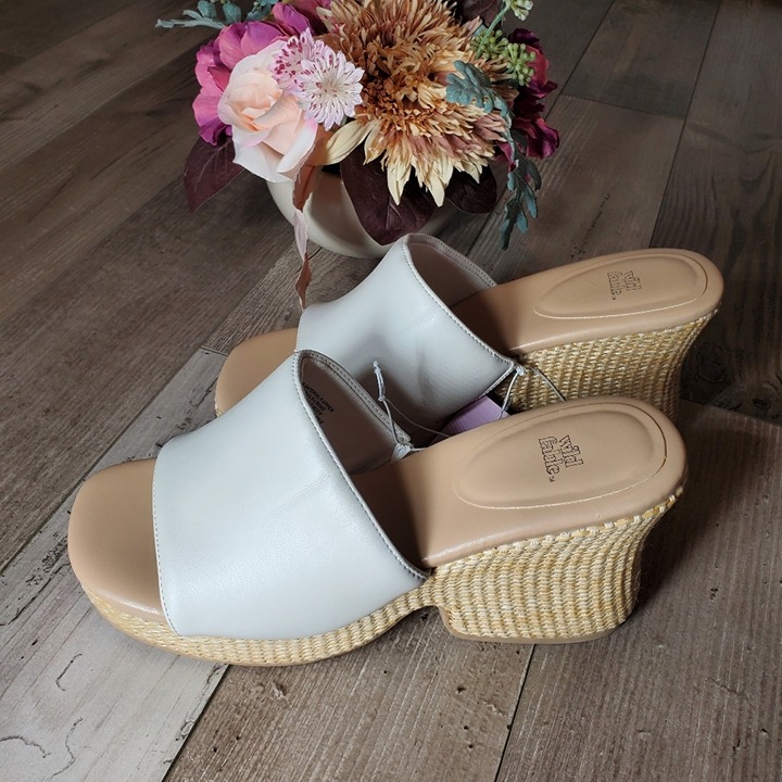 NWT Wild Fable Women's Charlene Raffia Wedge Heels Size 11 Cream