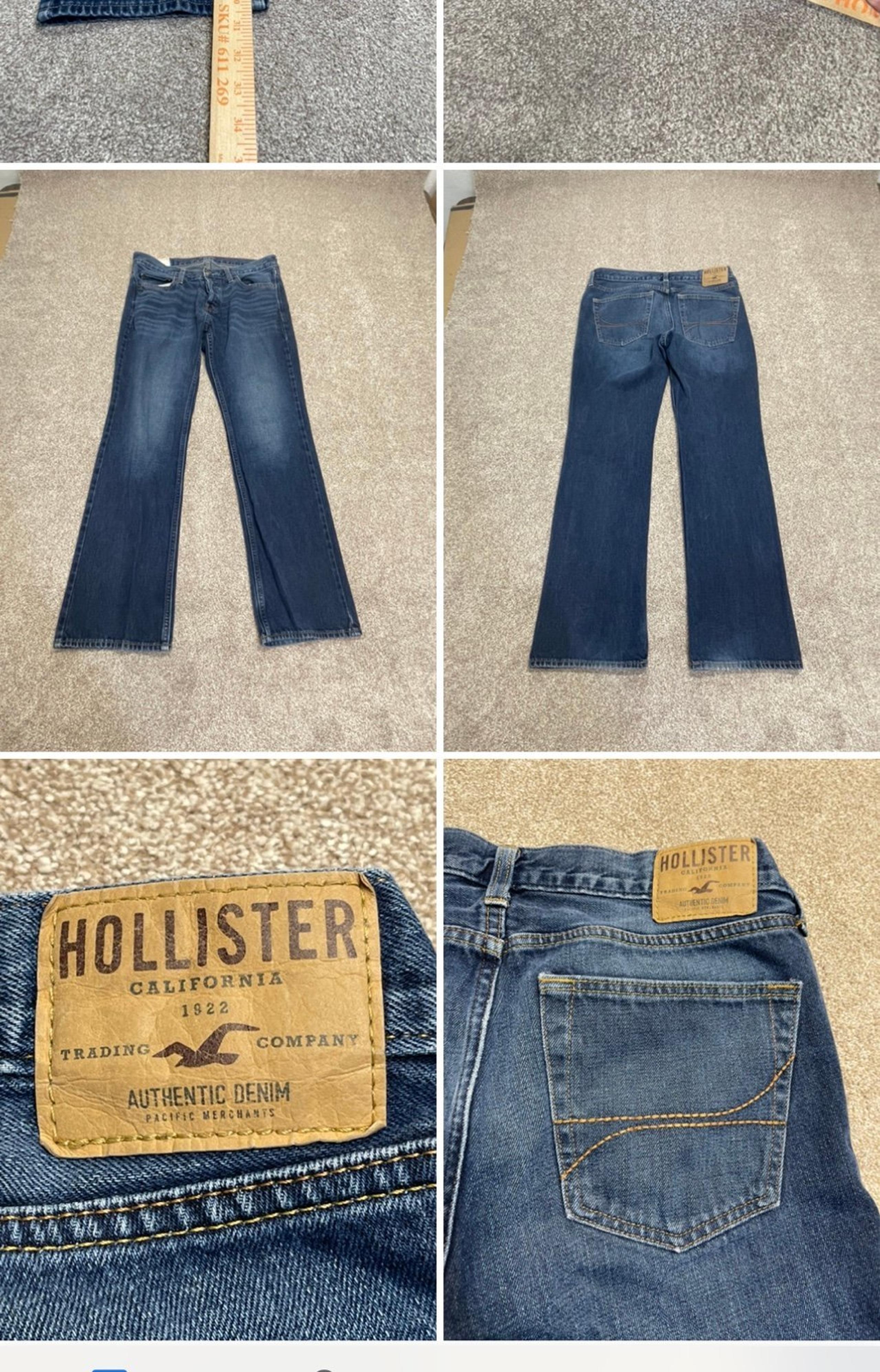 The Hollister bootcut jeans mens sz 34x30 button fly vintage rodeo cowboy Y2K