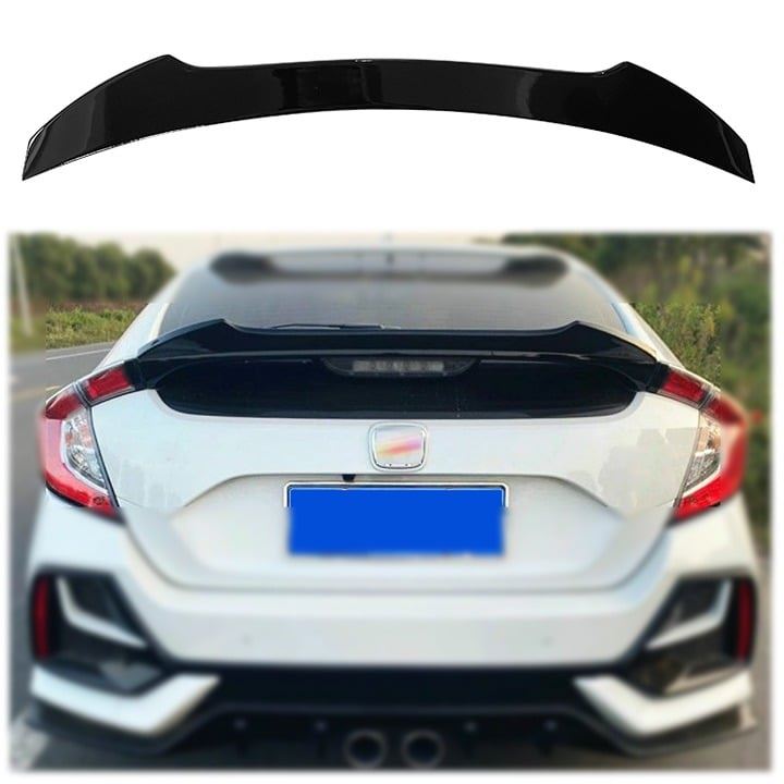 2016-2021 Honda Hatchback Civic M4 Style Rear Spoiler Painted in Gloss Black