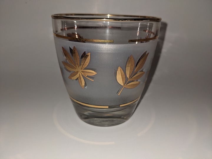 Libbey Frosted GOLDEN FOLIAGE Glasses, Set of 8 (9 oz.)
