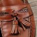 ALLEN EDMONDS Maxfield Tan Brown Leather Sz 9 C Mens Tassel Weave Loafers Shoes