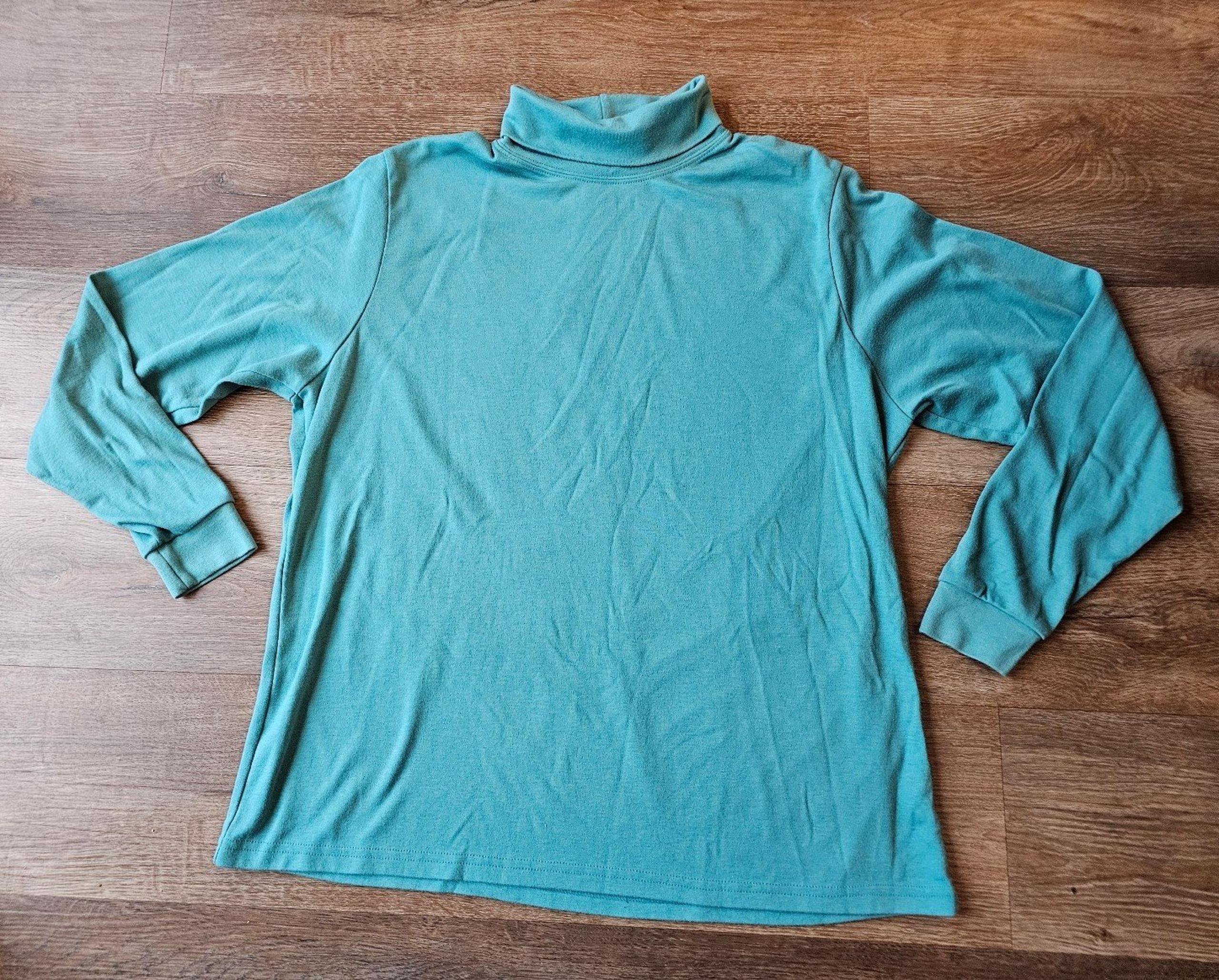 Vintage LL Bean Teal/Turquoise Sleeve Turtleneck Shirt Womens size XL L.L. Bean