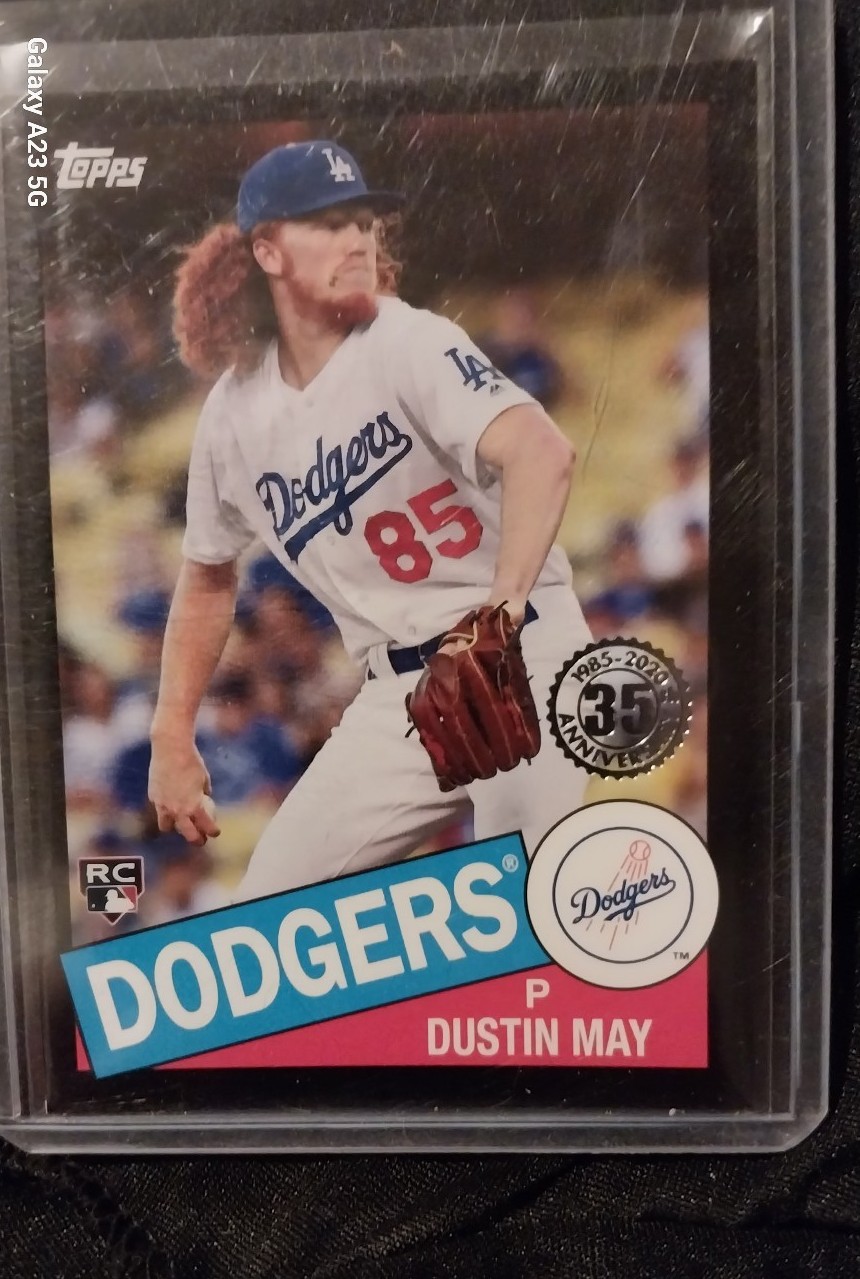 Card# 001/299 2020 Topps Dustin May Rookie 35th Anniversary 1985 Retro Black RC