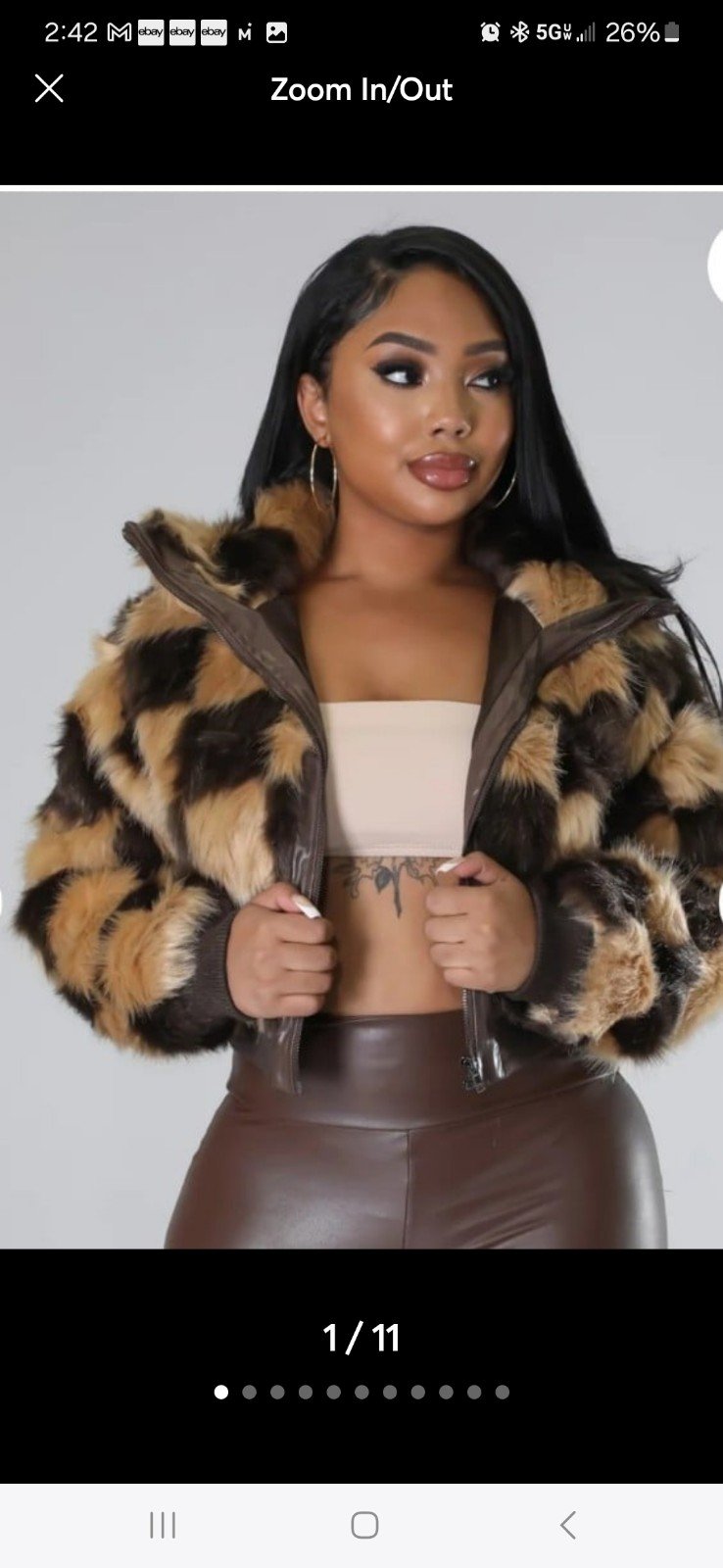 Rehab NWT Faux Fur Crop Jacket Coat size med