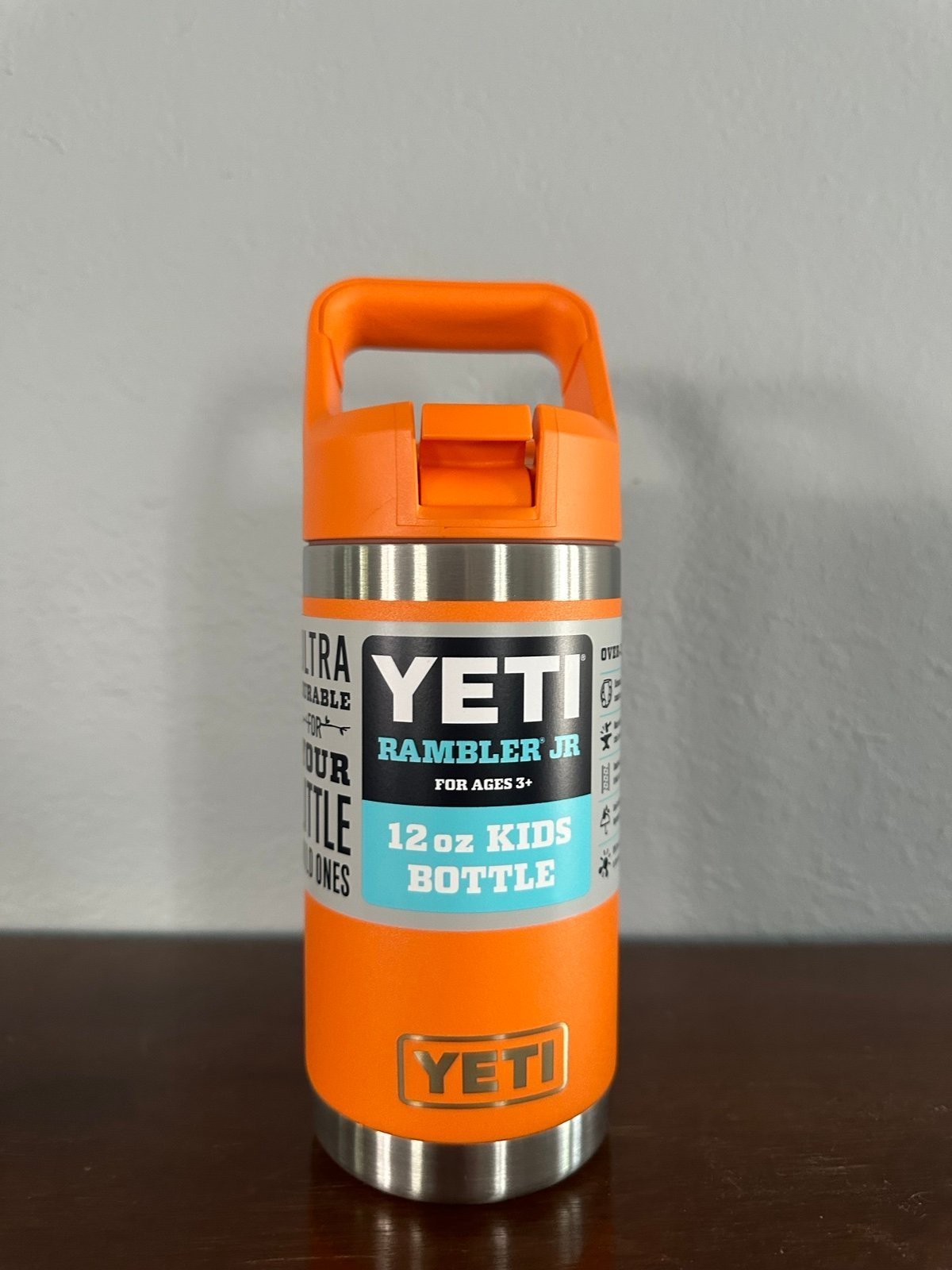 YETI KCO- king crab orange 12oz kids bottle Jr rambler matching straw cap