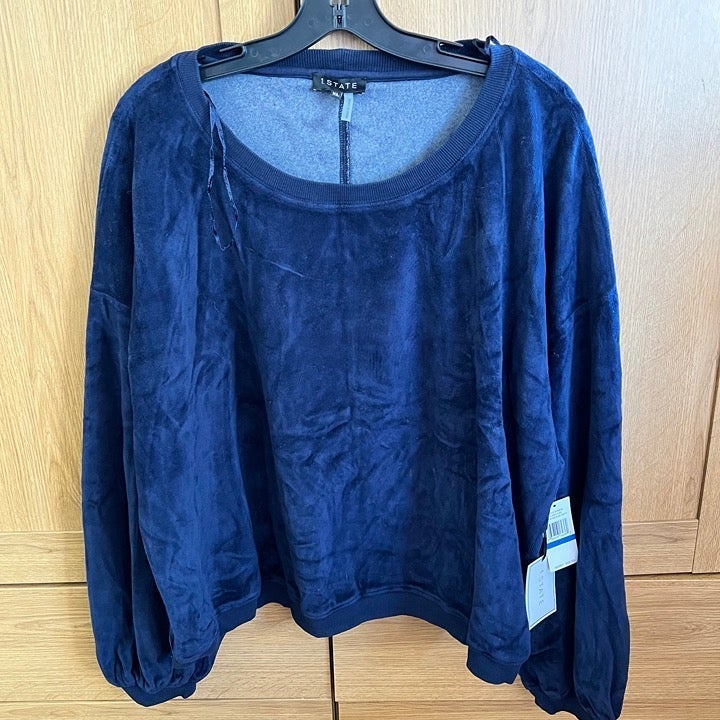 1.STATE Royal Blue Velour top BNWT