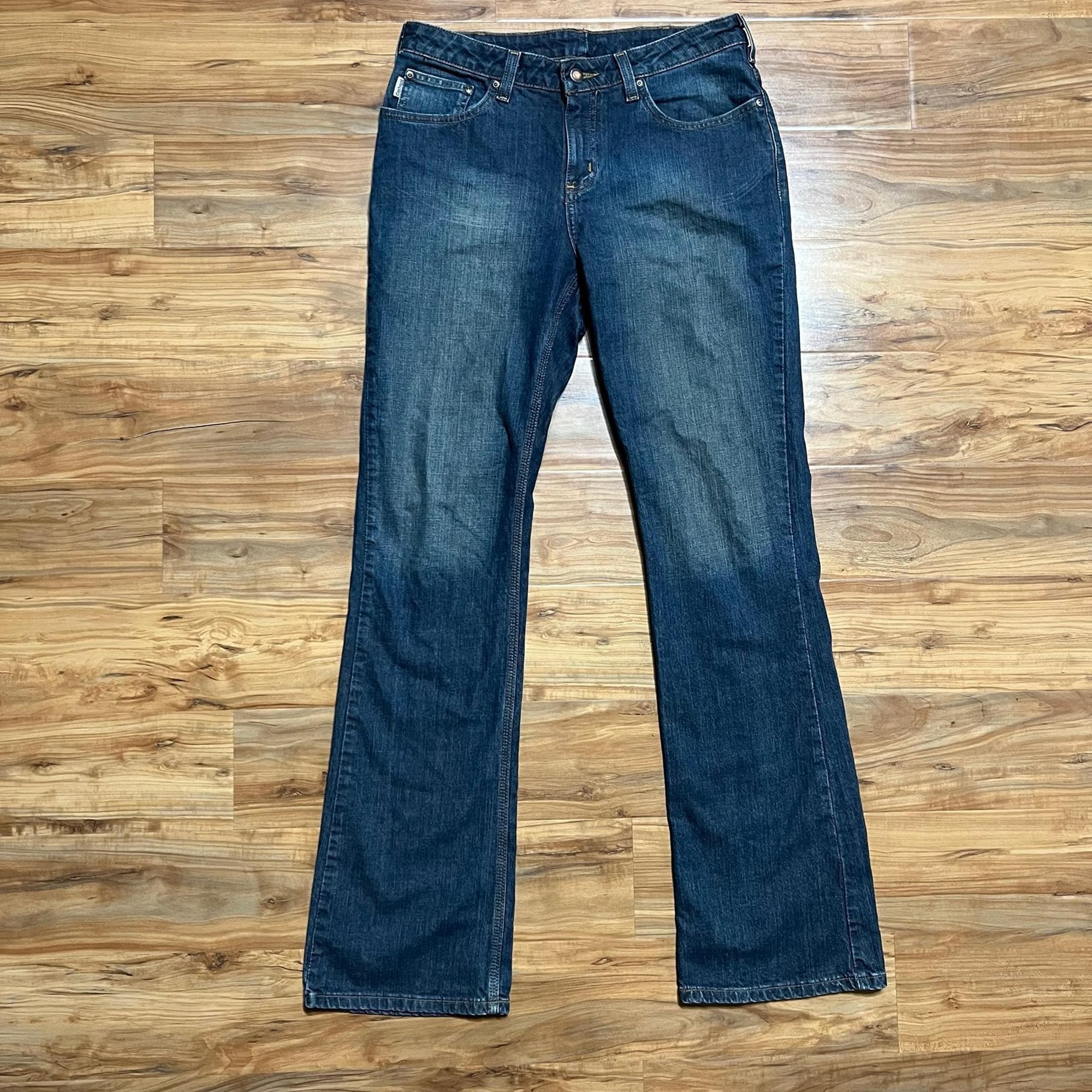 Carhartt Traditional Fit Bootcut Denim Jeans WB001 Indigo Womens 10x34 Casual