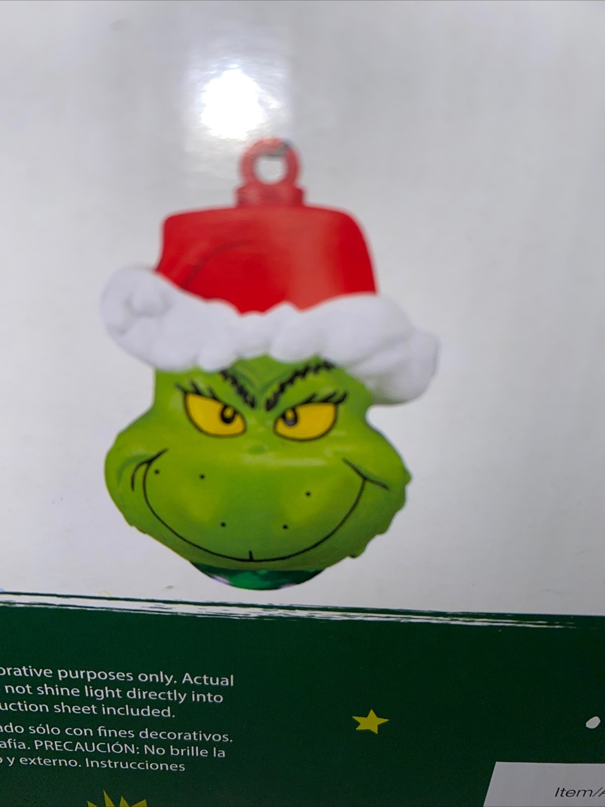New 2023 Dr. Seuss The Grinch LED Projection Light Whirl A Motion Ornament